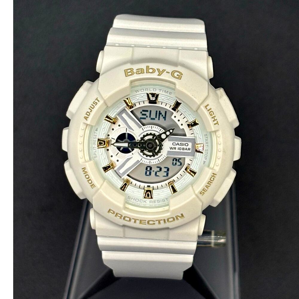 Casio Baby-G BA-110GA-7A1 White Gold Analog Digital Women’s Watch Unworn
